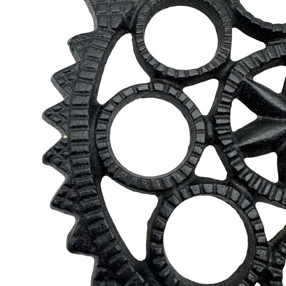 Cast Iron Trivet JZH 1948 Mt Vernon VA Cooking Decor Vintage Black Retro Kitchen - Picture 5 of 8